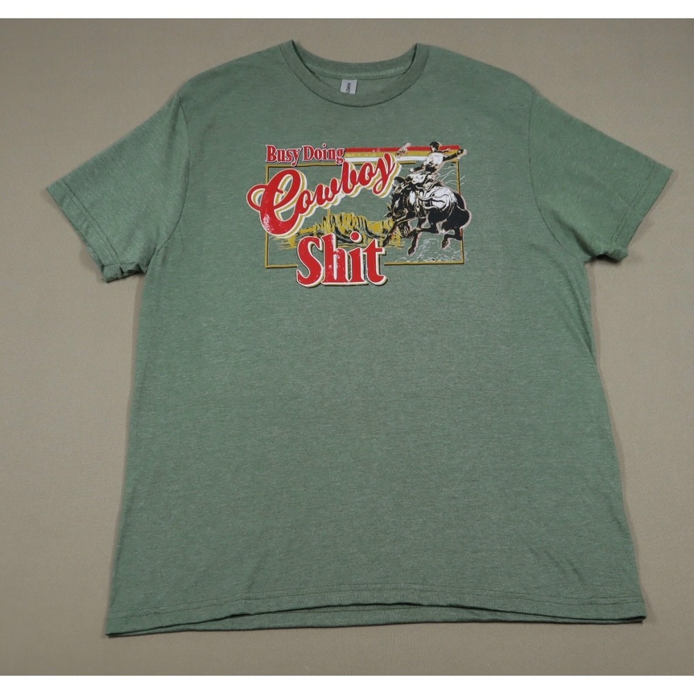 Busy Doing Cowboy Sh*t Graphic Tee - Green - Size L